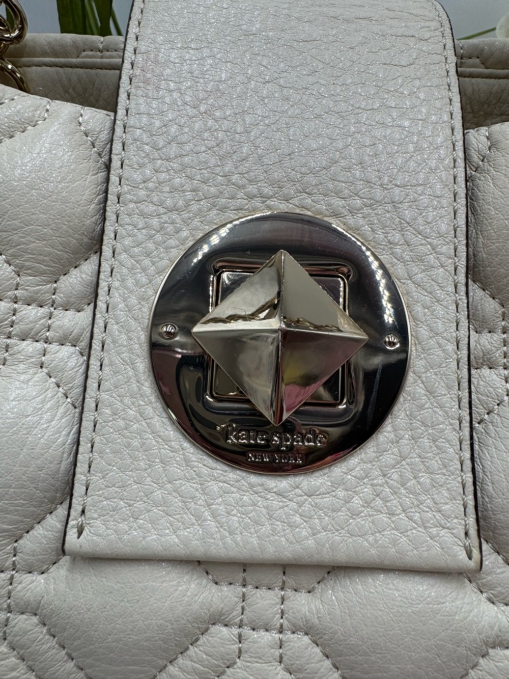 Kate Spade Astor Court Elena Quilted Leather Tote - Bone White - Picture 4 of 13
